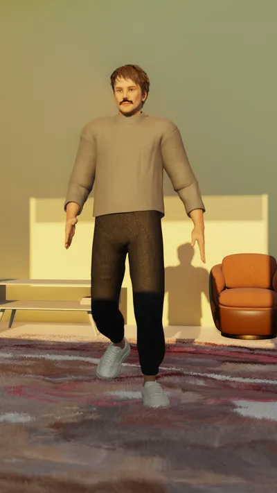 Original RGB image of a person exercising