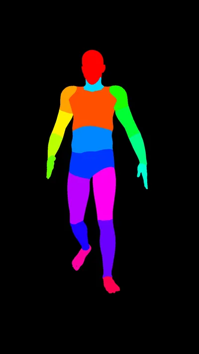 Segmentation mask of person exercising